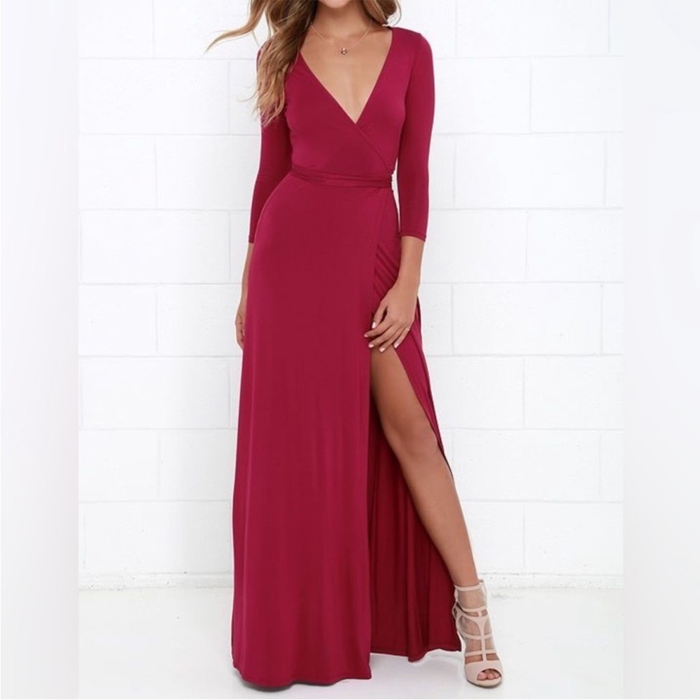Lulu's Berry/Red Maxi Dress